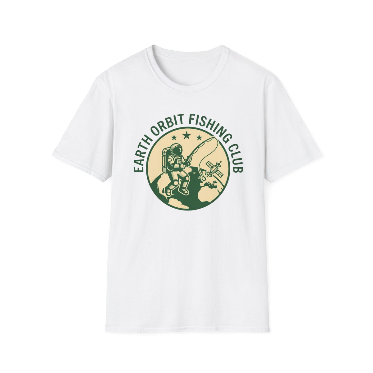 Earth Orbit Fishing Club T-Shirt — Astronaut Fishing Graphic Tee