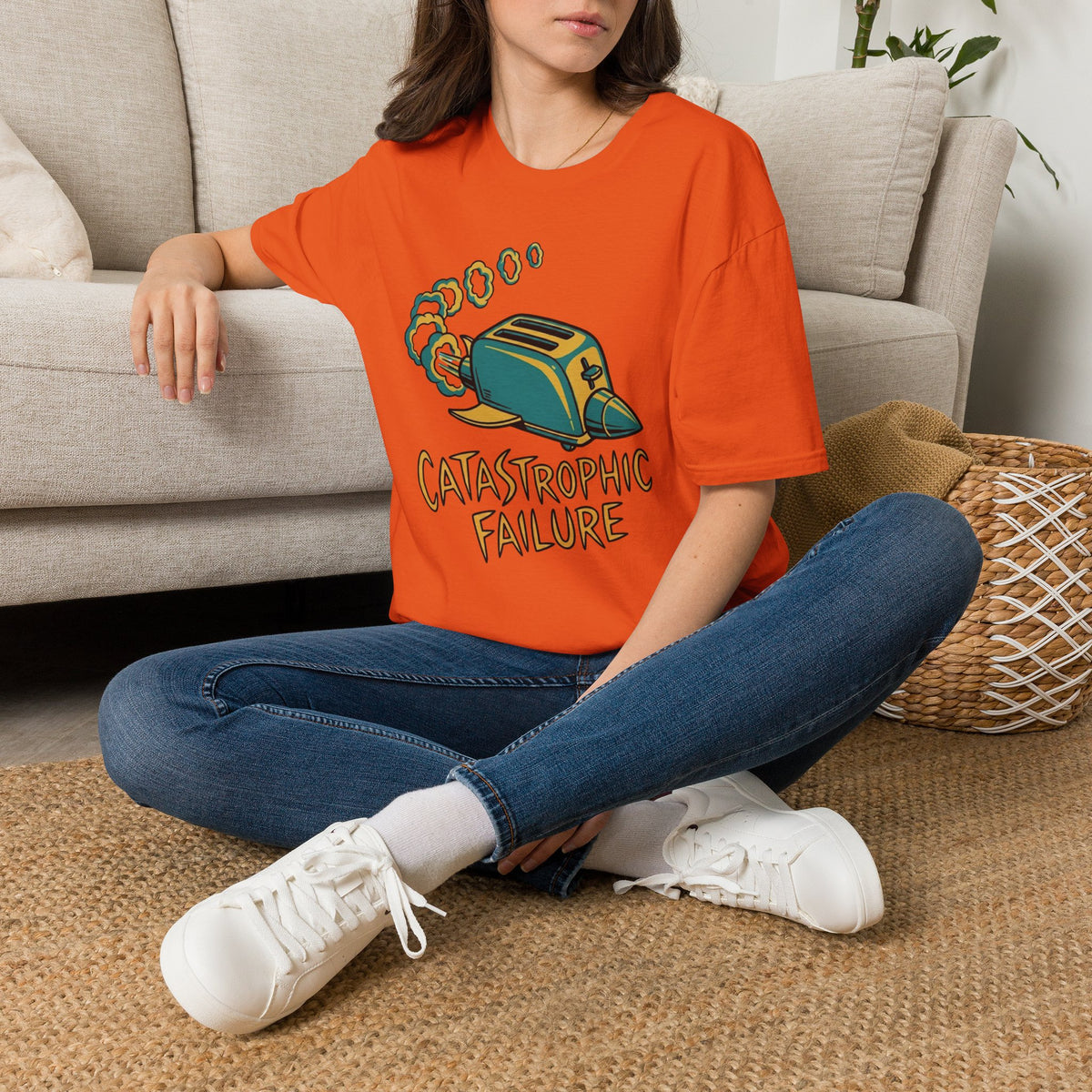 Toaster Illustration T-Shirt — 'Catastrophic Failure' Funny Retro Kitchen Tee