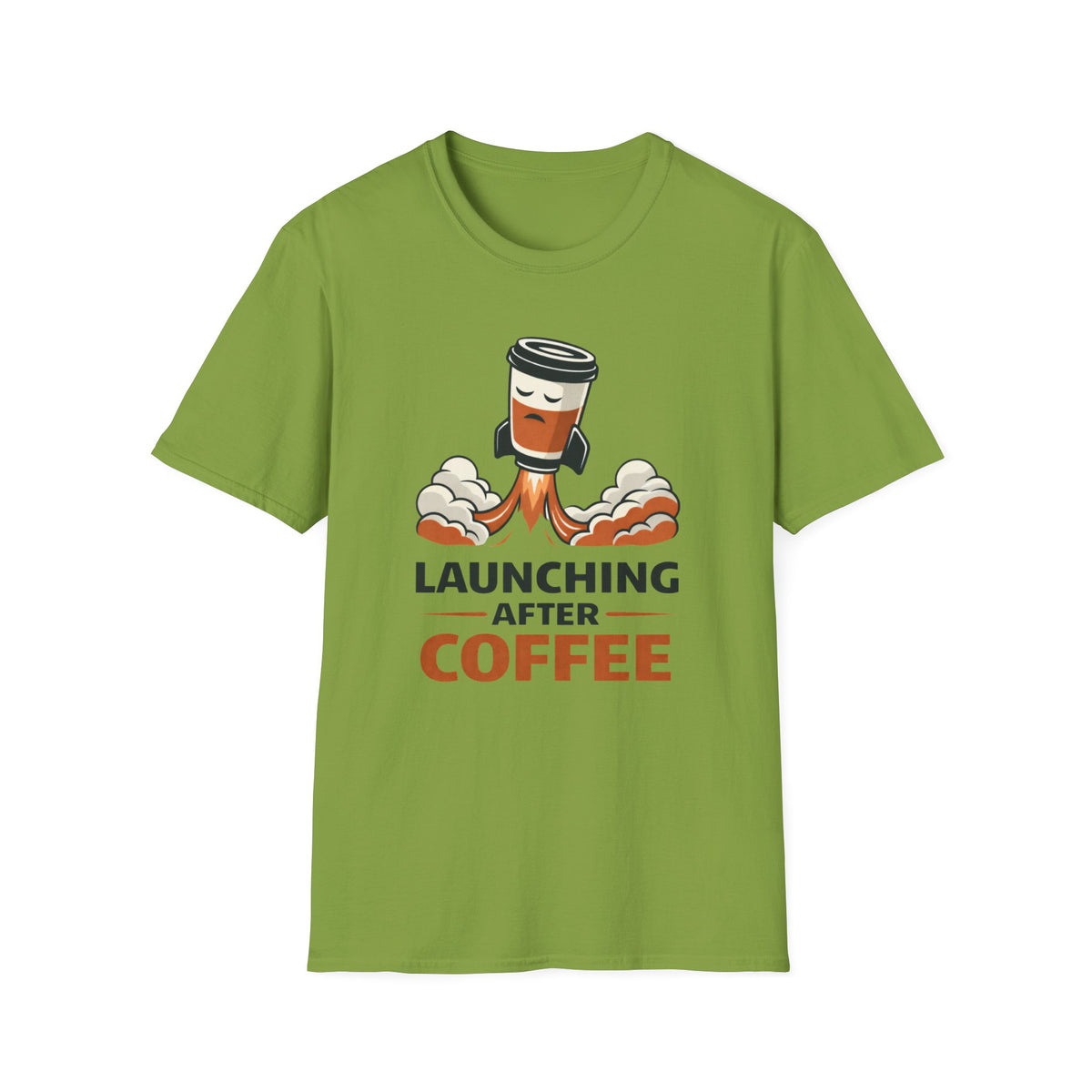 Launching After Coffee T-Shirt — Funny Coffee Rocket Graphic Tee