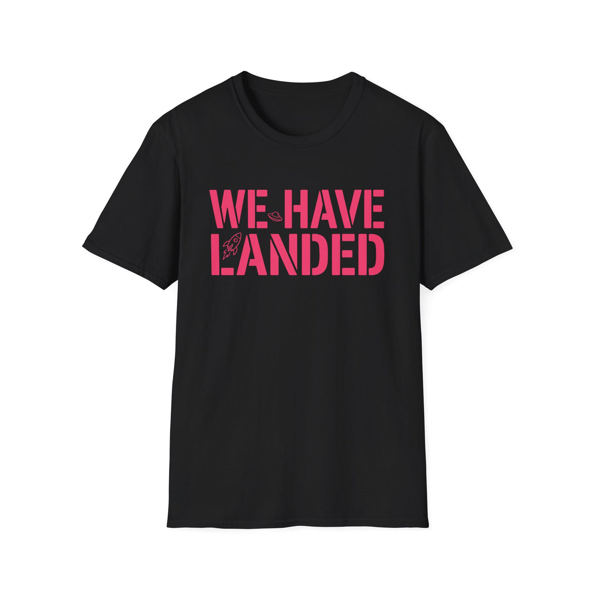 We Have Landed T‑Shirt — Retro Rocket Graphic Tee