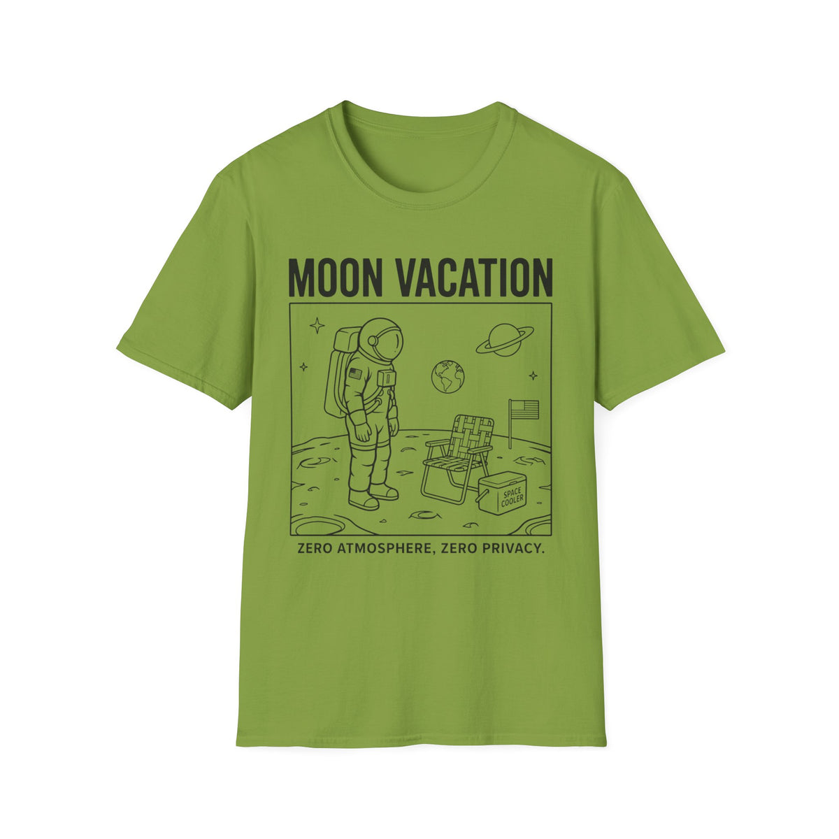 Moon Vacation T-Shirt — Astronaut Space Travel Graphic Tee