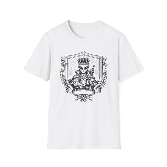 Alien King Graphic Tee — Regal Extraterrestrial Illustration Shirt