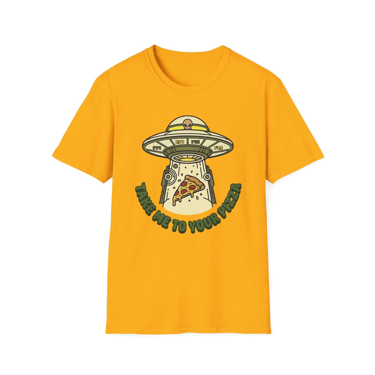 T‑Shirt — Pizza UFO Abduction Tee ("Take Me to Your Pie")