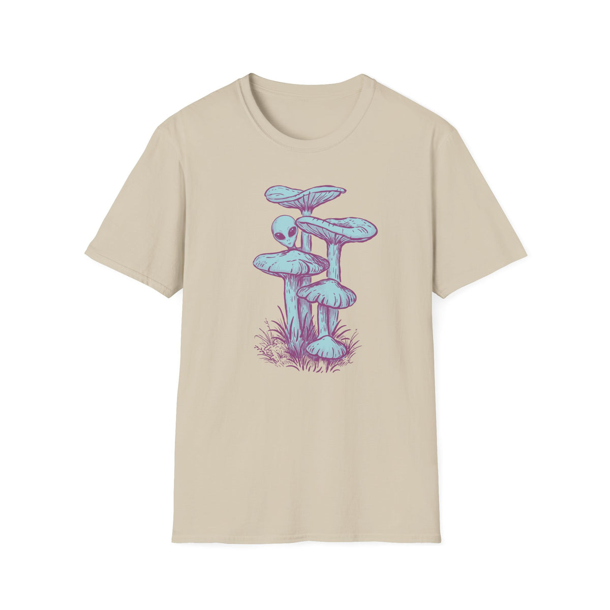 Alien Mushroom T‑Shirt — Psychedelic Pastel Fungi Graphic Tee