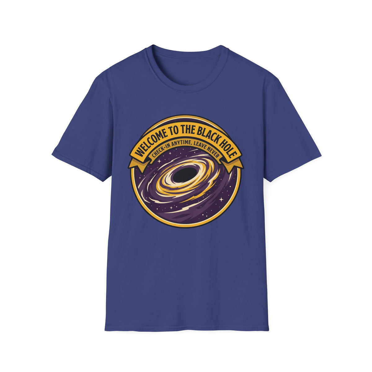 Black Hole Graphic T-Shirt — "Welcome to the Black Hole" Retro Space Tee