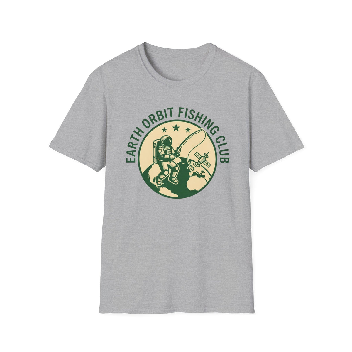Earth Orbit Fishing Club T-Shirt — Astronaut Fishing Graphic Tee
