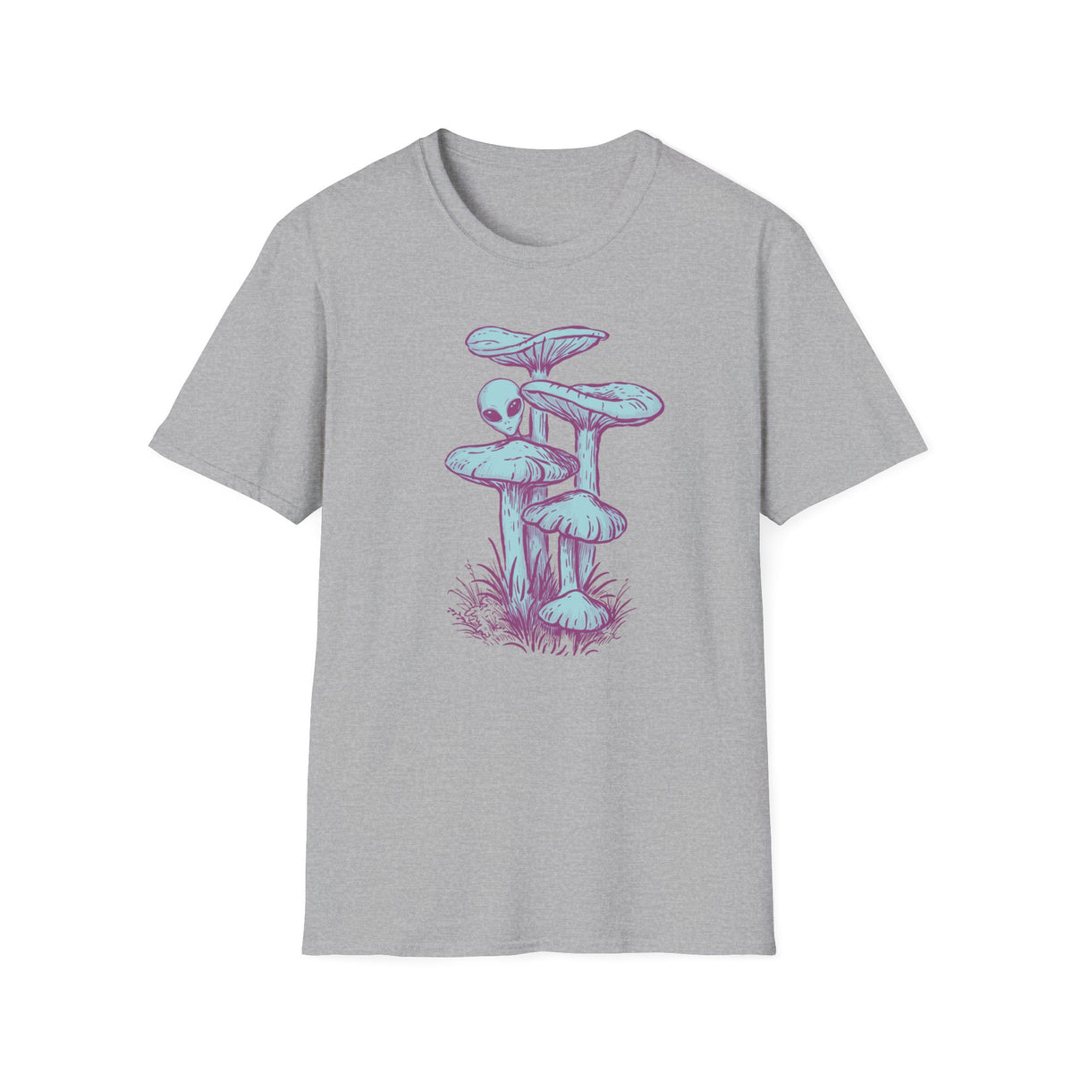 Alien Mushroom T‑Shirt — Psychedelic Pastel Fungi Graphic Tee
