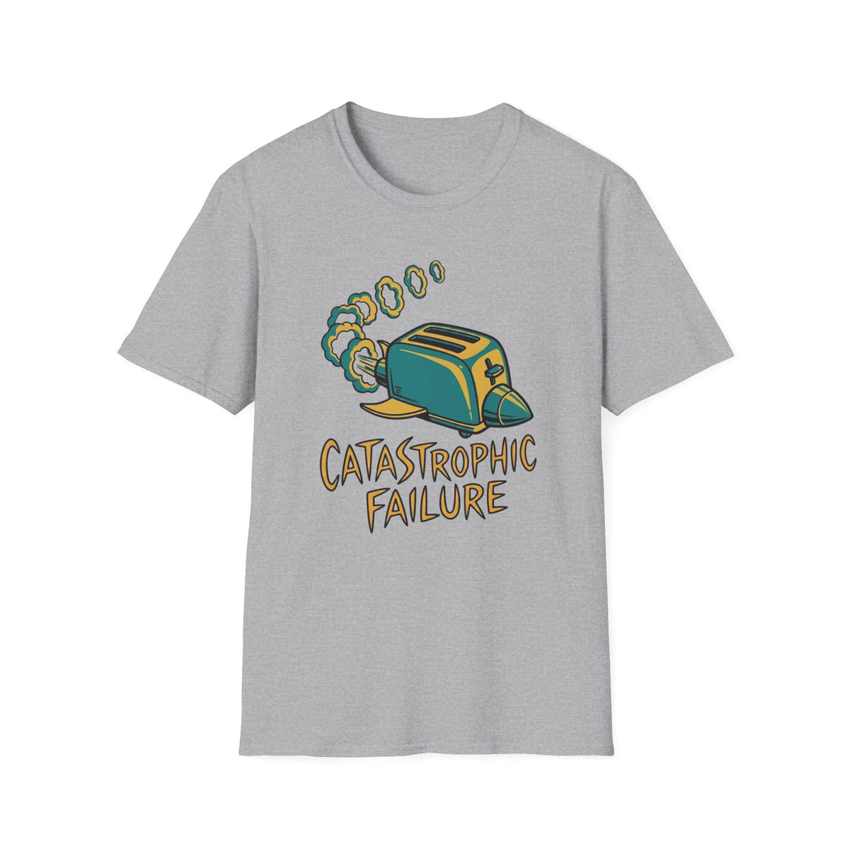 Toaster Illustration T-Shirt — 'Catastrophic Failure' Funny Retro Kitchen Tee