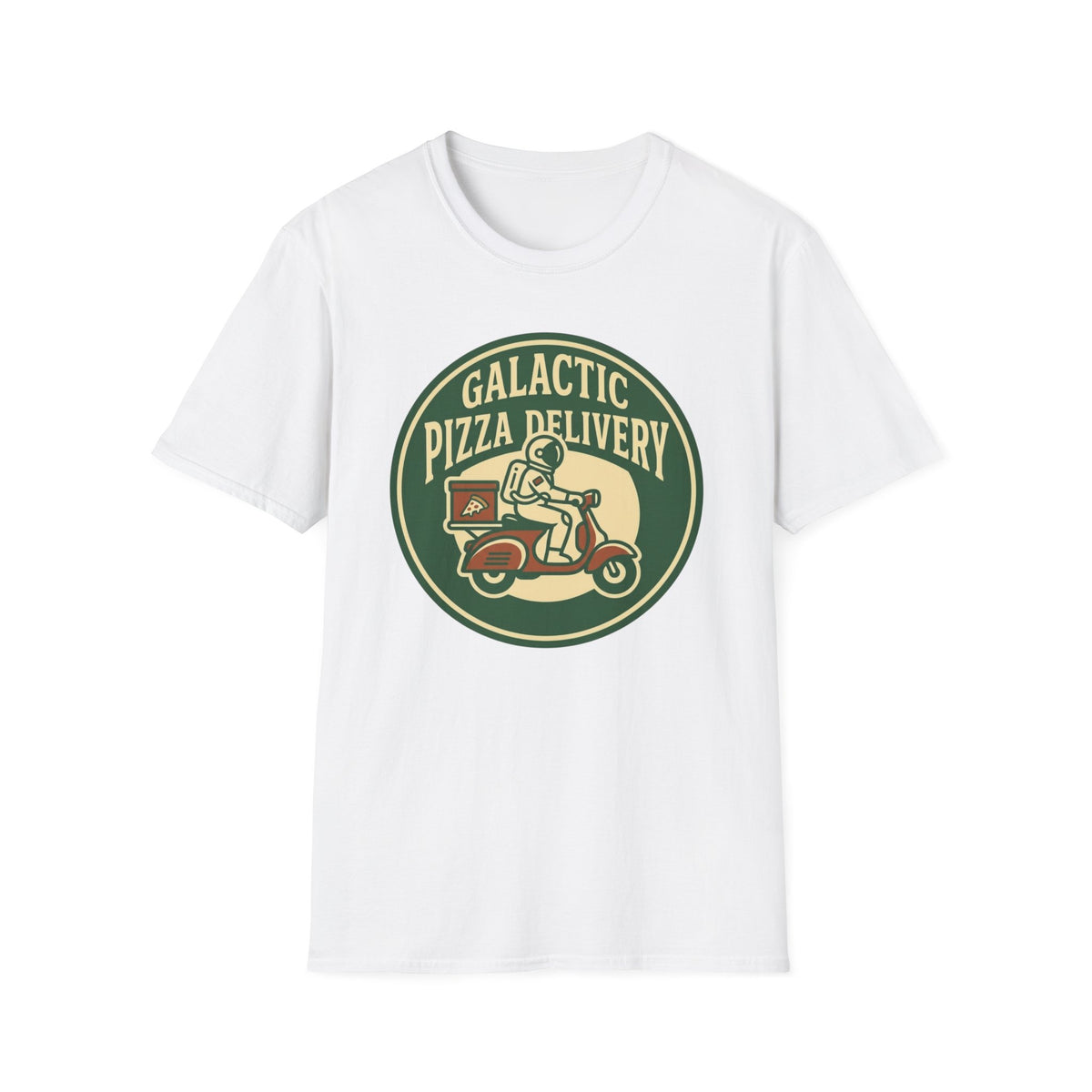 Galactic Pizza Delivery T-Shirt — Retro Astronaut Pizza Tee