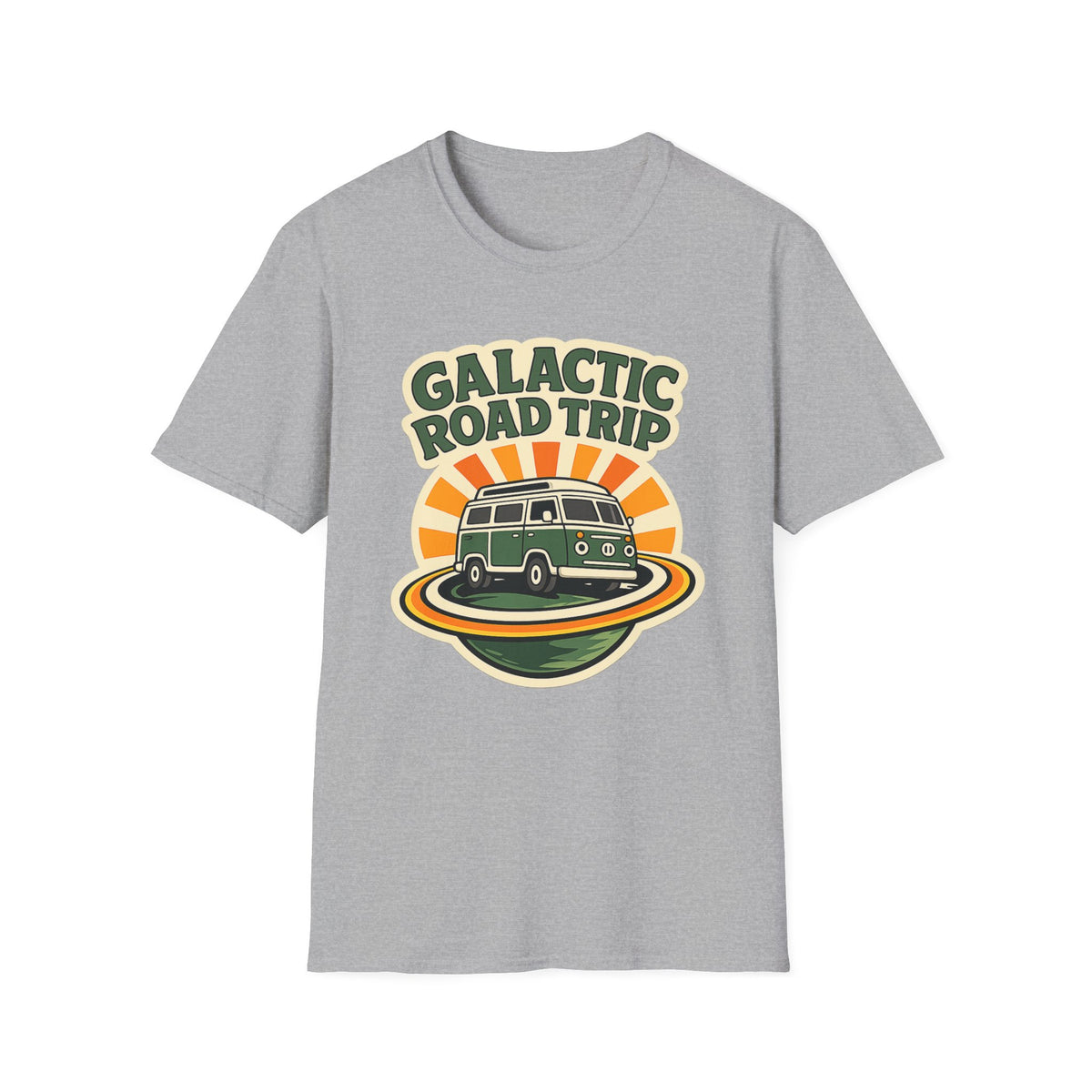 Galactic Road Trip T-Shirt — Retro Space Van Adventure Tee