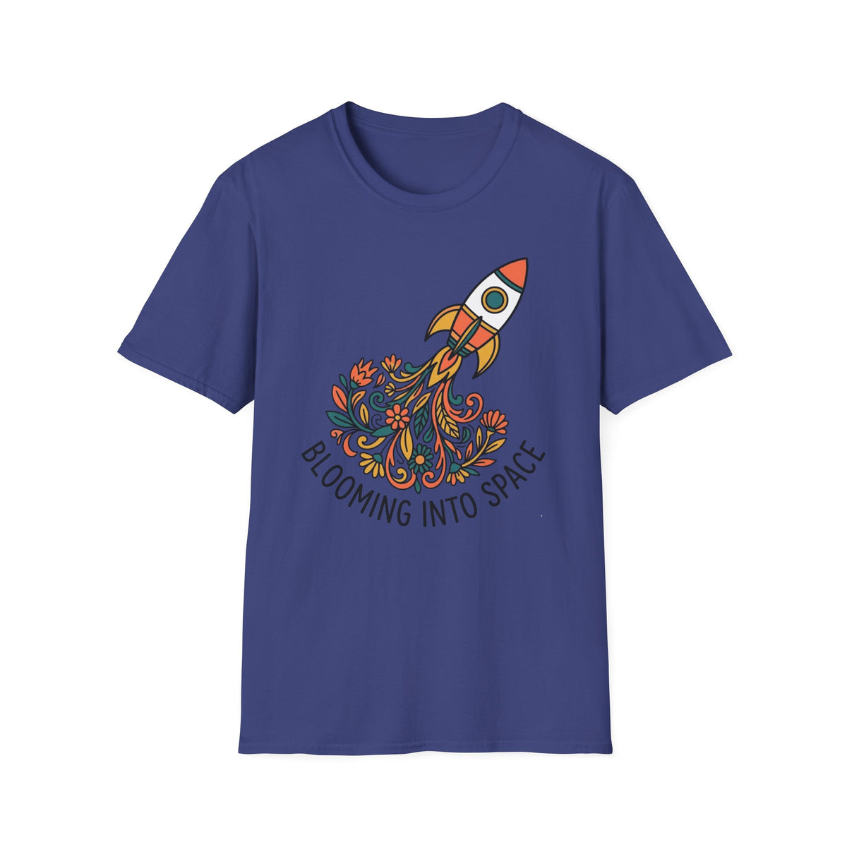 Blooming Into Space T-Shirt — Floral Rocket Graphic Tee