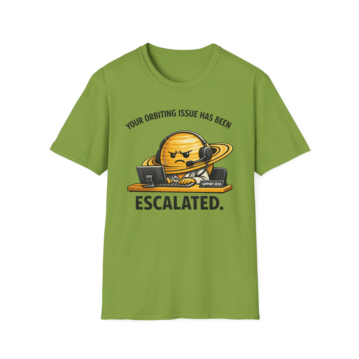 Escalated Orbiting Issue T-Shirt — Funny Angry Saturn Graphic Tee