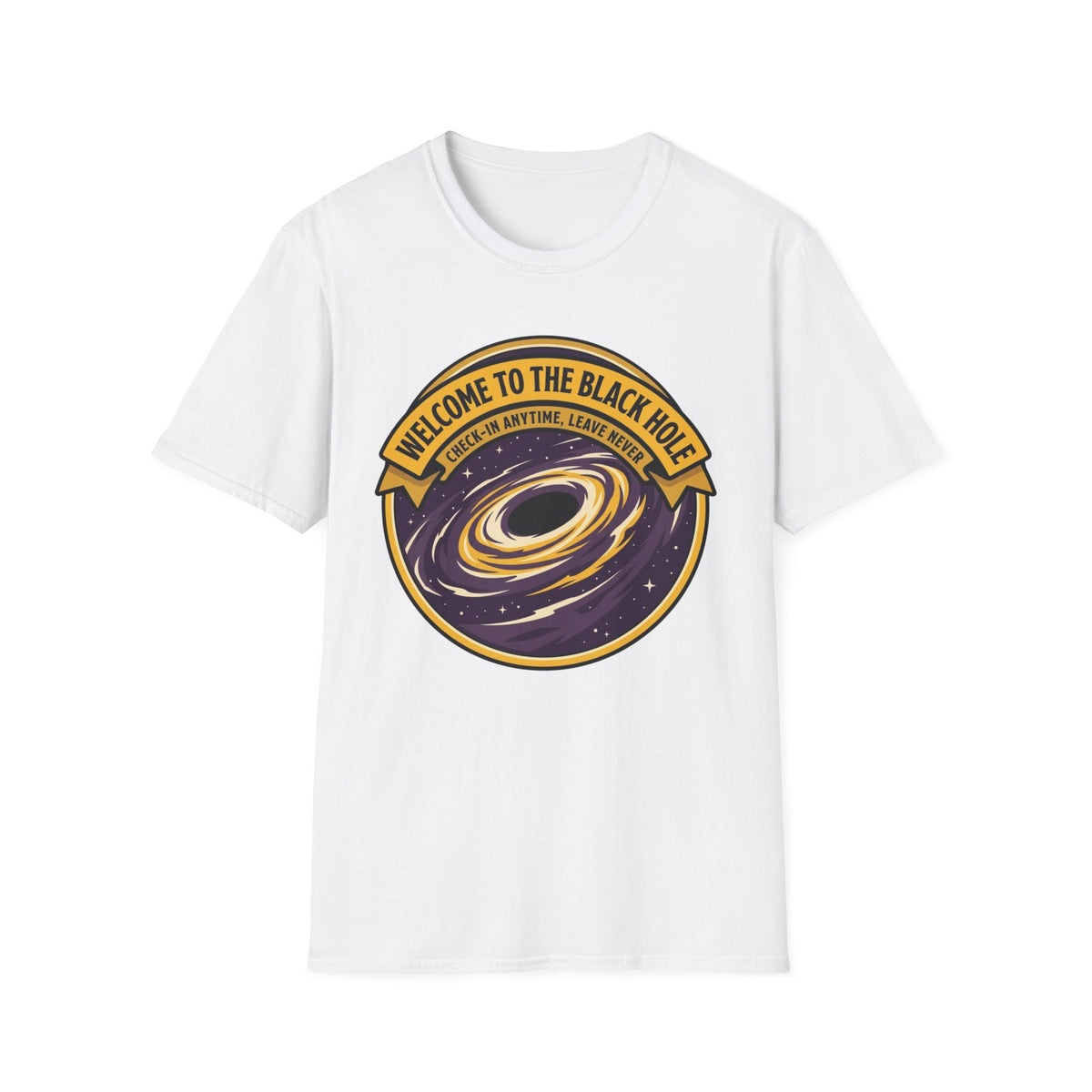 Black Hole Graphic T-Shirt — "Welcome to the Black Hole" Retro Space Tee