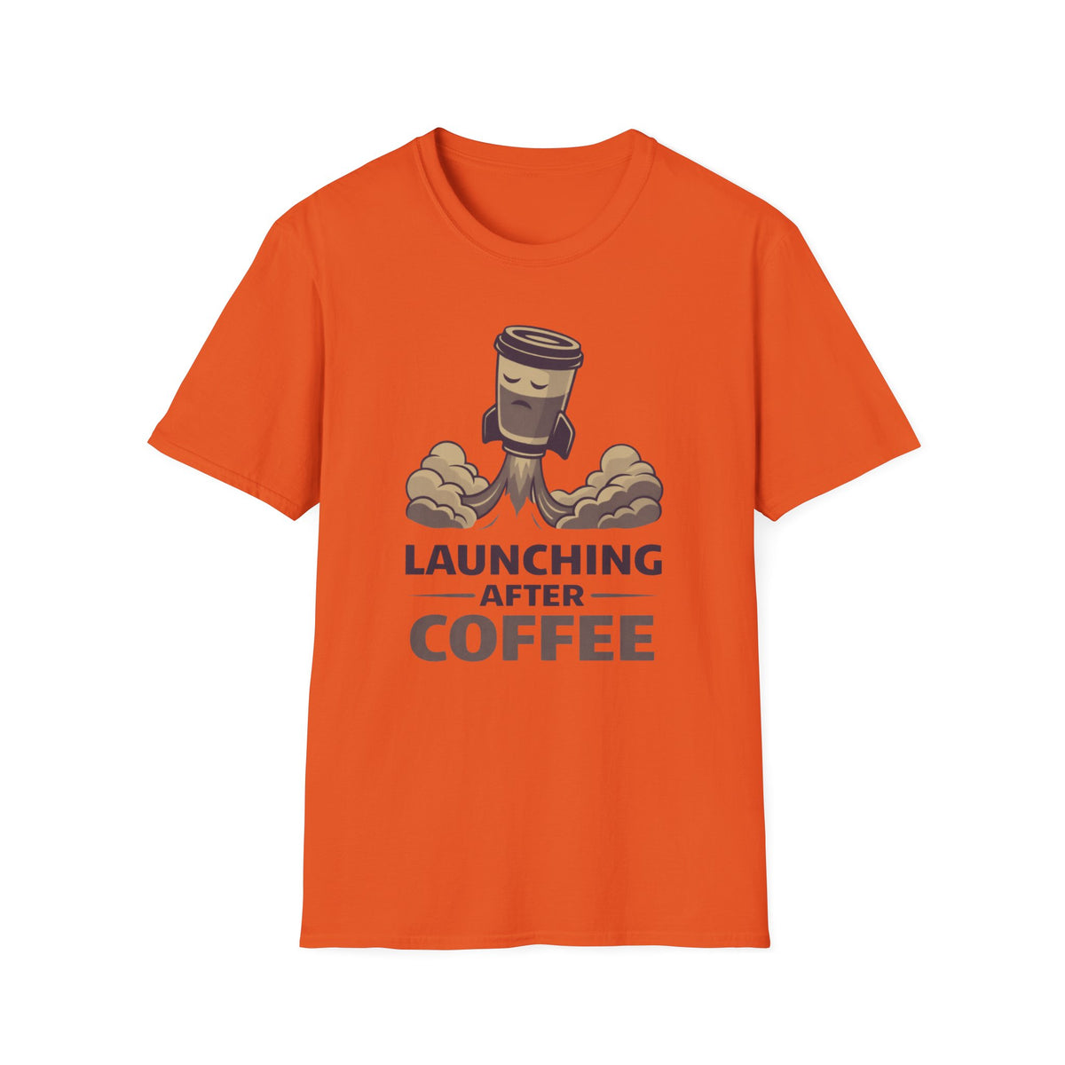 Launching After Coffee T-Shirt — Funny Coffee Rocket Graphic Tee