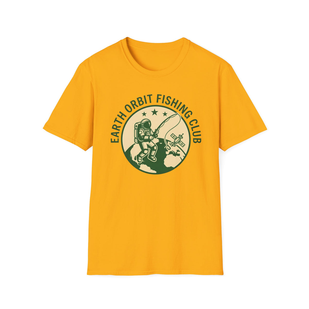 Earth Orbit Fishing Club T-Shirt — Astronaut Fishing Graphic Tee