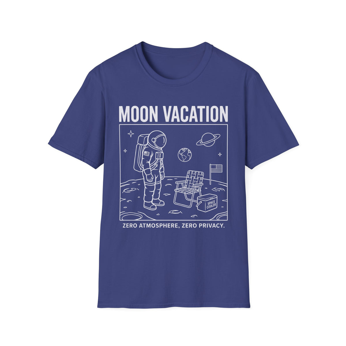 Moon Vacation T-Shirt — Astronaut Space Travel Graphic Tee