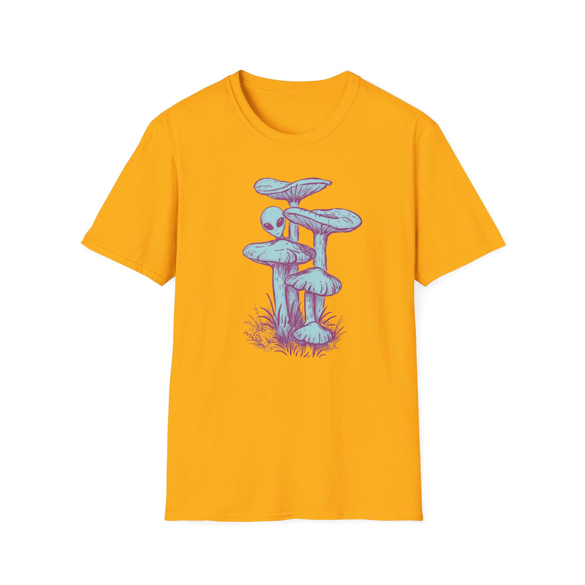 Alien Mushroom T‑Shirt — Psychedelic Pastel Fungi Graphic Tee