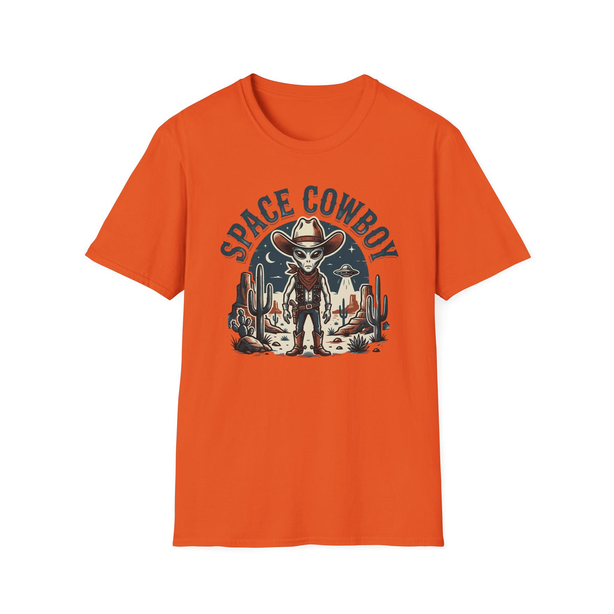 Space Cowboy T-Shirt — Retro Alien Western Graphic Tee