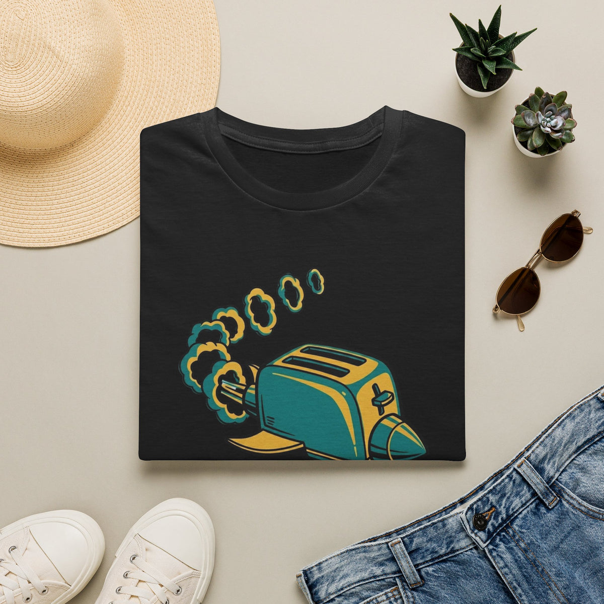 Toaster Illustration T-Shirt — 'Catastrophic Failure' Funny Retro Kitchen Tee
