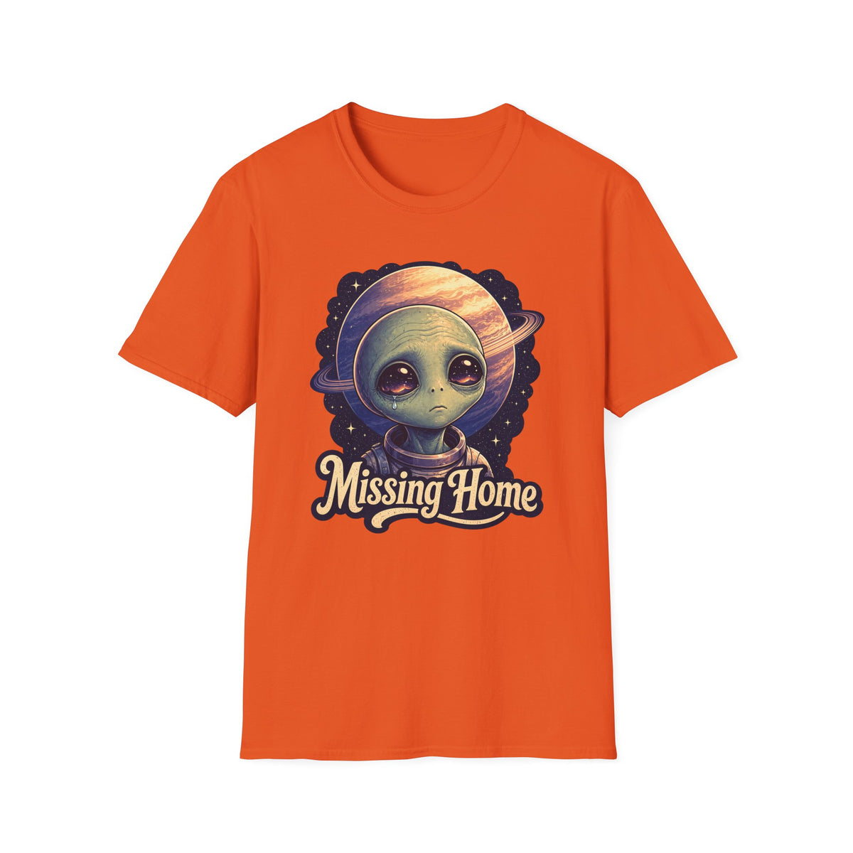 Alien 'Missing Home' T-Shirt — Cute Sad Space Creature Graphic Tee