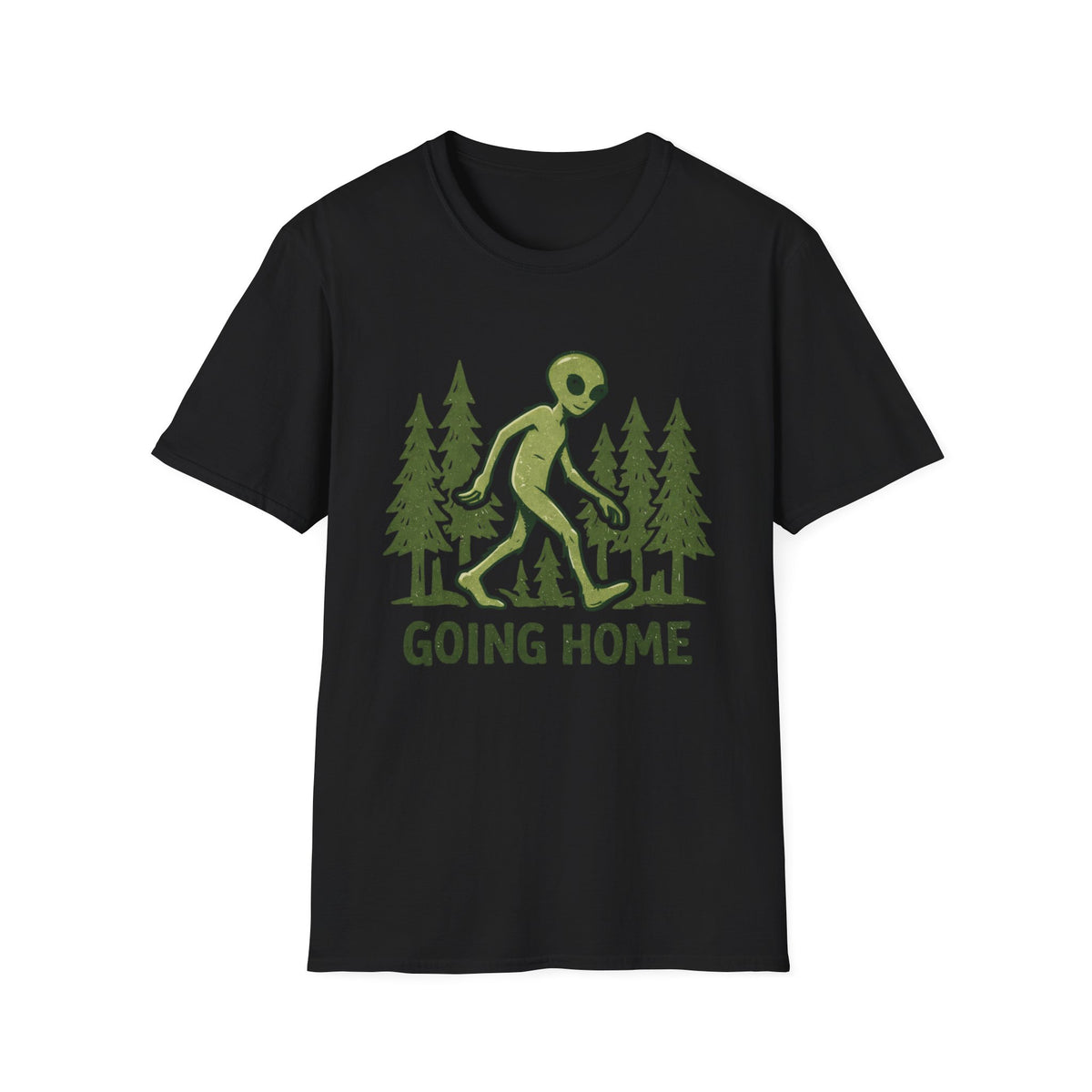 Going Home Alien T-Shirt — Funny Forest Extraterrestrial Graphic Tee