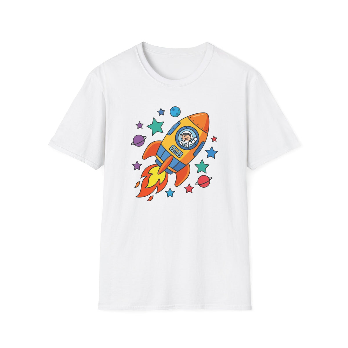 Rocket Astronaut T‑Shirt — Cute Space Explorer Graphic Tee