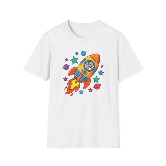 Rocket Astronaut T‑Shirt — Cute Space Explorer Graphic Tee