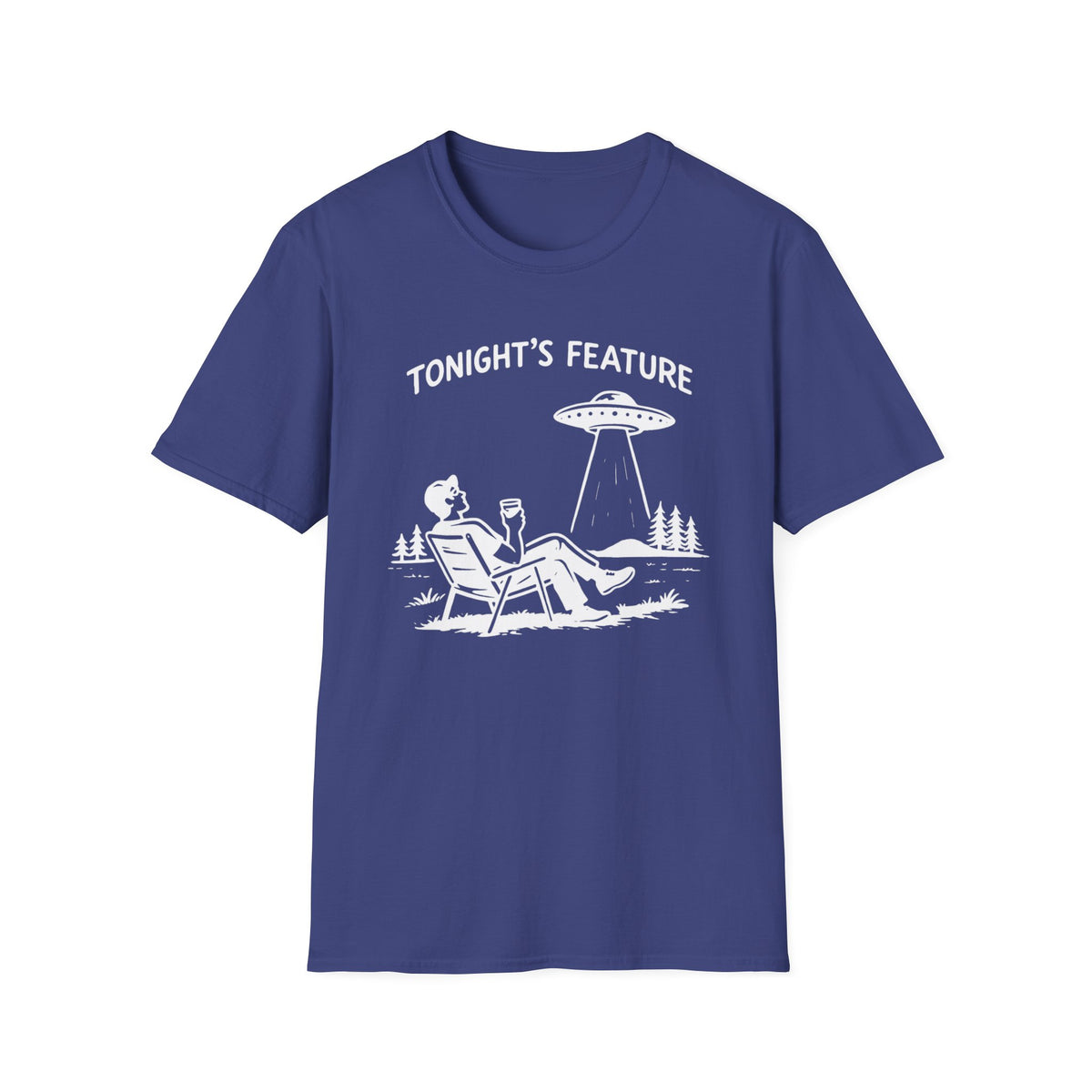 T-Shirt — “Tonight’s Feature” UFO Alien Abduction Graphic Tee