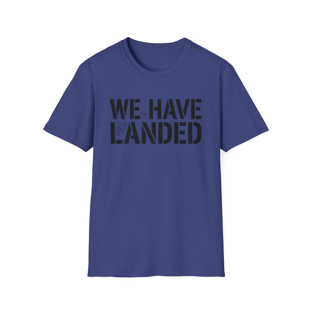 We Have Landed T‑Shirt — Retro Rocket Graphic Tee
