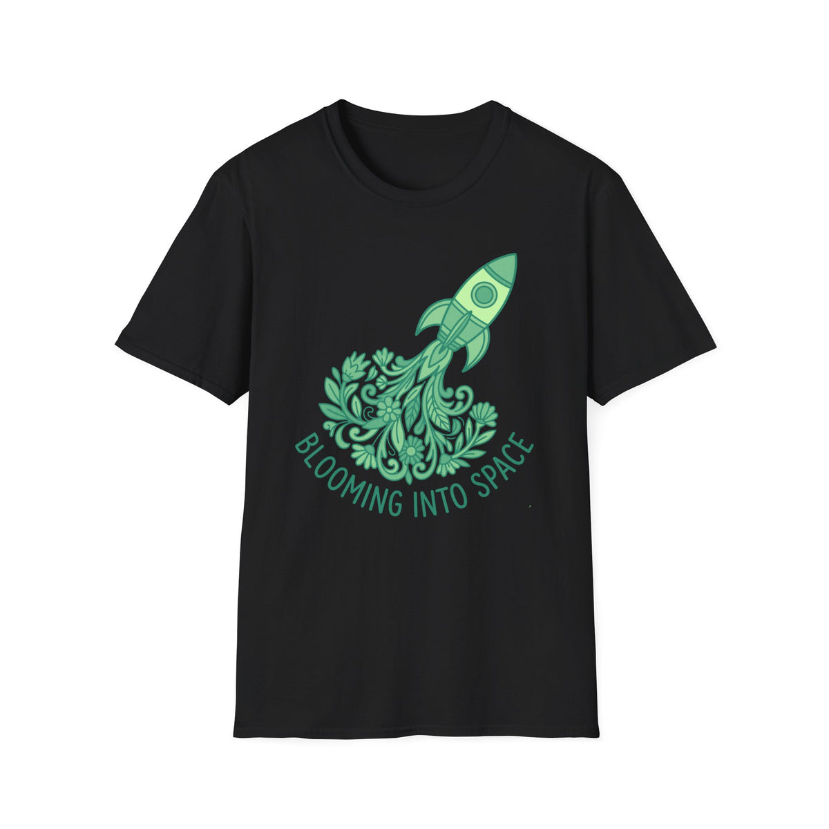 Blooming Into Space T-Shirt — Floral Rocket Graphic Tee