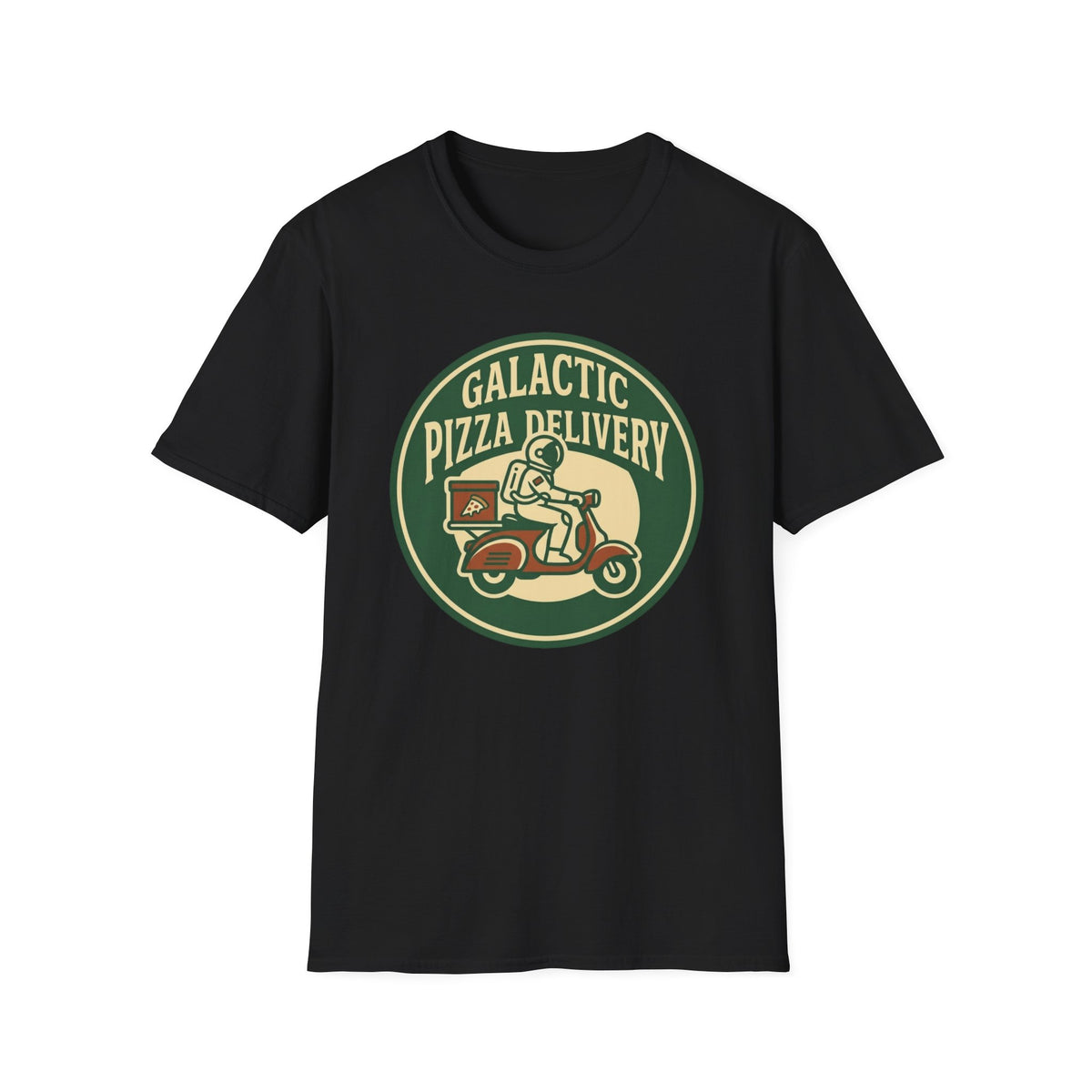 Galactic Pizza Delivery T-Shirt — Retro Astronaut Pizza Tee